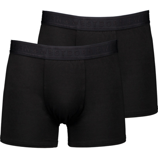 Westborn boxershorts i bambus, 2-pak, sort, str. S