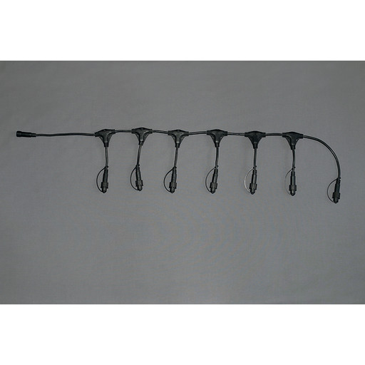 MK Quickfix T-fordeler, 6 udgange, 36V, sort