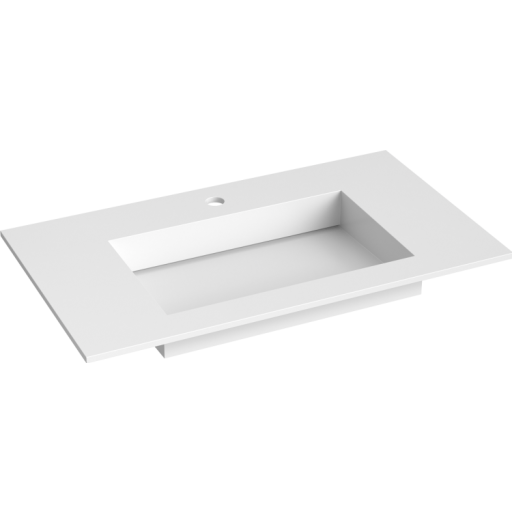 Korsbakken Corian møbelservant, flat bunn, 80x46,5 cm, hvit matt