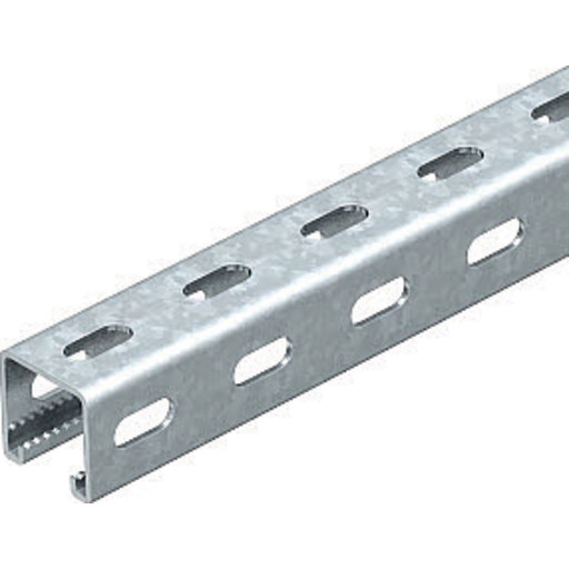 6 meter Profilskinne Med perforering i siderne, rille 6000x41x41