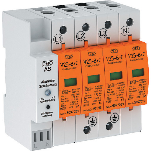 Lyn/transientbeskyttelse V25 Med akustiksignalering 280V