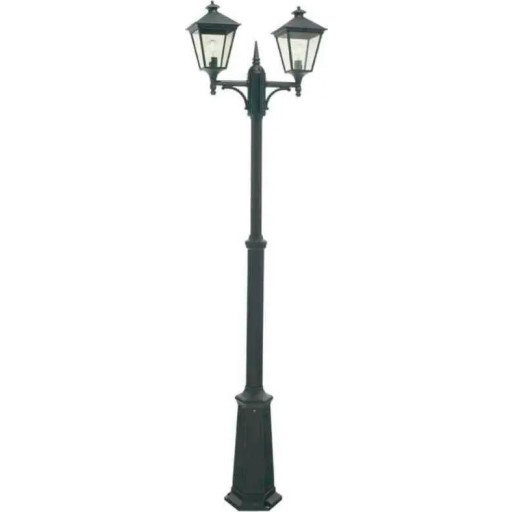 Norlys London 482 stolpelampe, LED max 2x9W, E27, IP54, sort