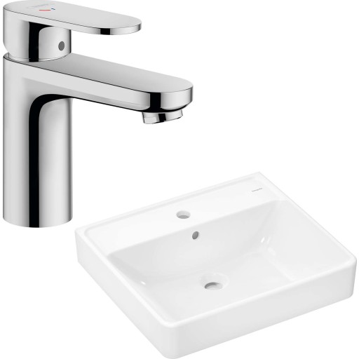 Hansgrohe Xanuia Q håndvask-pakke, 60x48 cm, hvid/krom