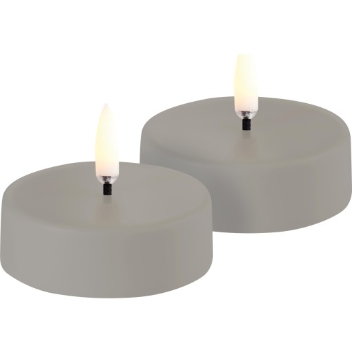 Uyuni LED fyrfadslys, genopladelig, beige, 2-pak