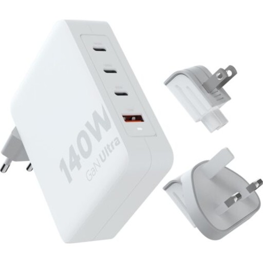 Cenor Xtorm GaN Ultra rejseoplader, USB-C/A, 140W, hvid billede