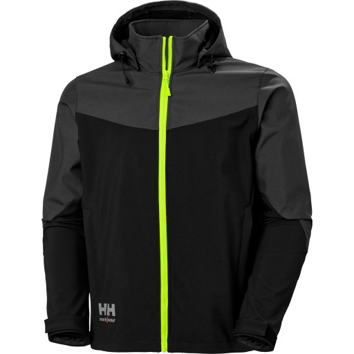 Oxford 74290_999 Softshelljakke med hette, svart Svart