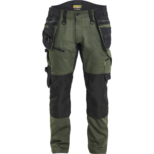 Blåkläder Workwear Striker håndværkerbukser med 2-vejs stretch, grøn/sort, str. C144