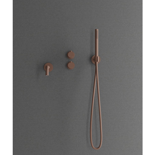 Scandtap Harmonized 4 badkarsblandare med duschset, matt brun