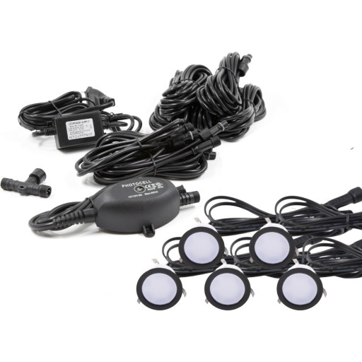 Light By Juhl Cosmos nedgravningsspot, sort, 5-pak