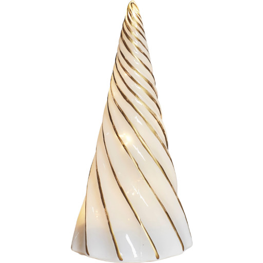 Sirius - Vilma Træ, Hvid/Guld, Ø9.5 x H19 cm