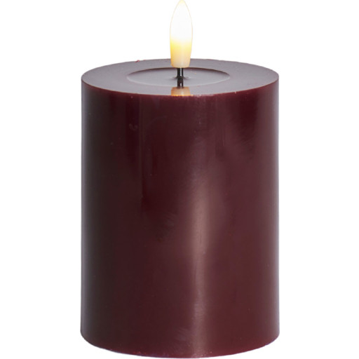 Sirius Sille LED bloklys, batteri, bordeaux, H10 cm