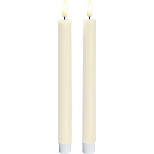 Sirius Sille LED kronelys, batteri, råhvid, 2-pak