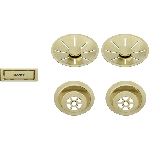 Blanco InFino kurveventilsæt, manuel, Ø82 mm, guld, 2 stk.