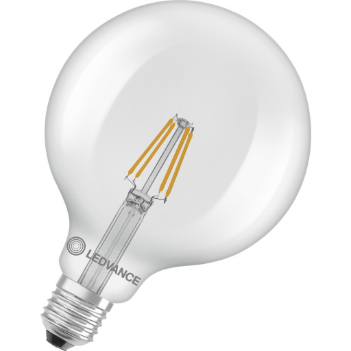 Ledvance E27 globepære, 2700K, 3,4W