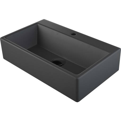Lavabo Boxo 1080 SLIM håndvask, 50x30 cm, matsort, hanehul