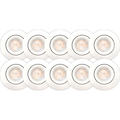 Scan Products Luna Quick Install 2.0 indbygningsspot, 3000K, mat hvid, 10 stk.