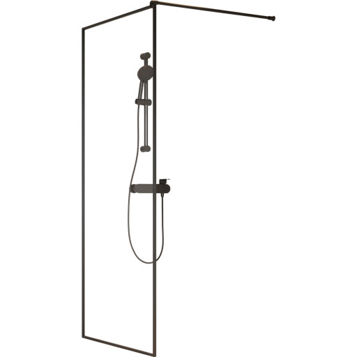 Brasta Dija Frame duschvägg, 90 cm, klart glas, svart profil