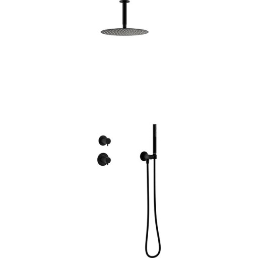 Damixa Iris DS2 brusesæt, vandbesparende, mat sort