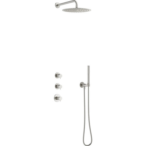 Damixa Iris XS1 brusesæt, vandbesparende, børstet stål