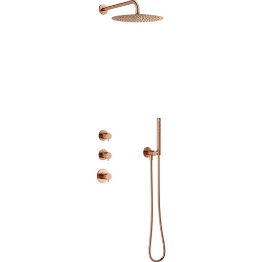 Damixa Iris XS1 brusesæt, vandbesparende, børstet kobber