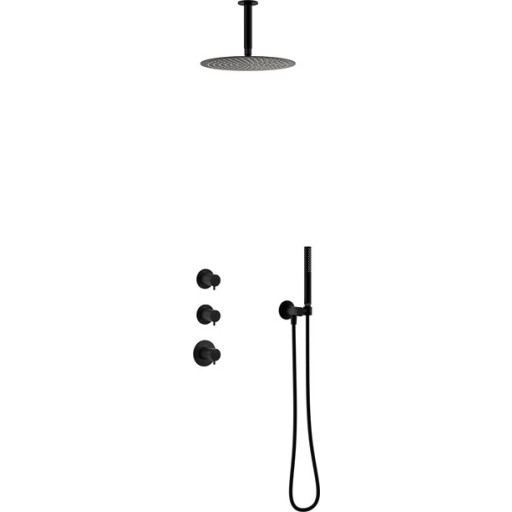 Damixa Iris XS2 brusesæt, vandbesparende, mat sort