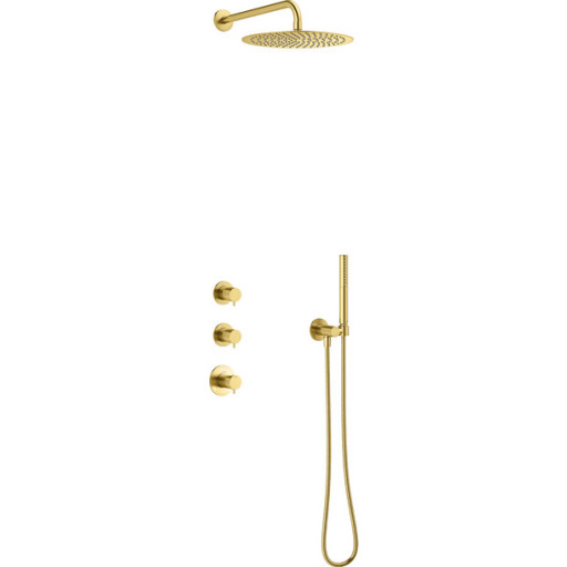 Damixa Iris XS1 brusesæt, vandbesparende, børstet messing