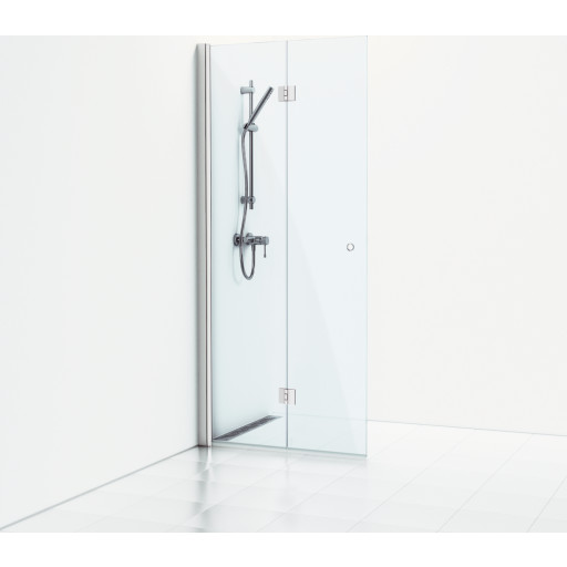 Svedbergs Skoga brusedør, 67 cm, klart glas, mat aluminium profil