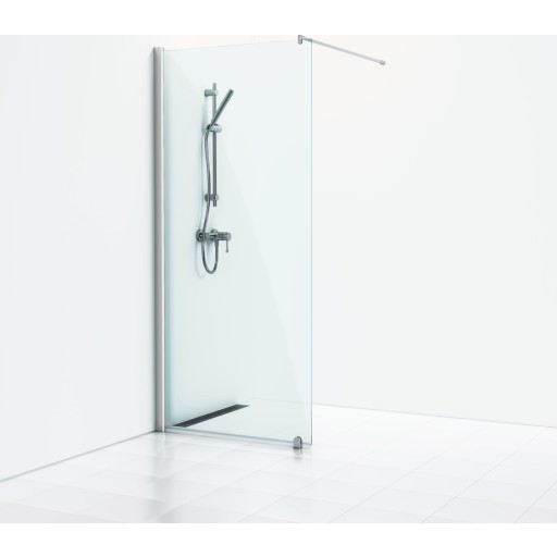 Svedbergs Skoga duschvägg, 90 cm, klart glas, matt aluminium profil