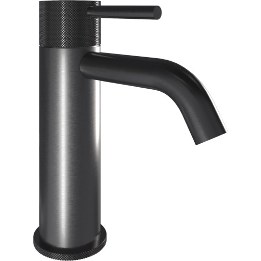 Svedbergs Skule håndvaskarmatur, riflet sort krom