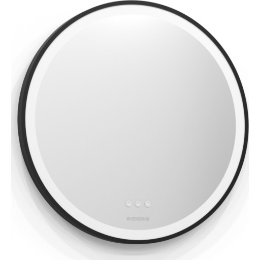 Svedbergs Ista spejl med lys, touch, dæmpbar, Ø60 cm, sort