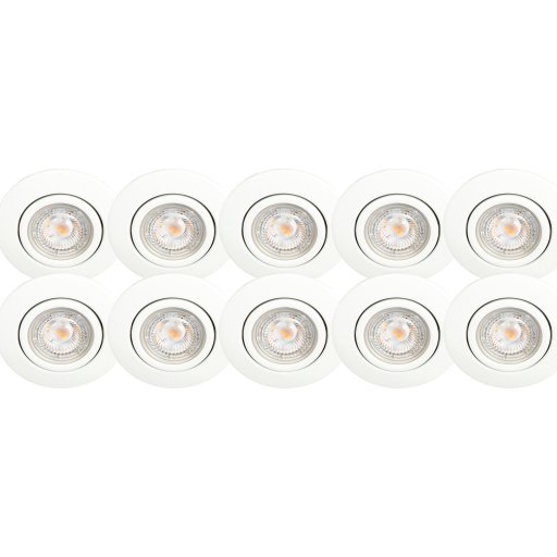 Scan Products Luna Quick Install indbygningsspot, 3000K, mat hvid, 10-pak