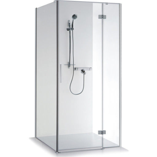 Brasta Nina Plus brusehjørne, 87,9x87,9 cm, højre, klart glas, krom profil