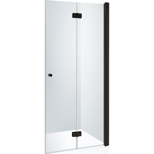Brasta Simona brusedør, 87,3 cm, højre, klart glas, sort profil