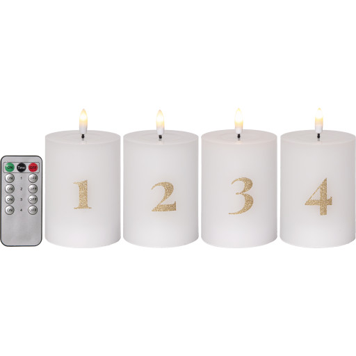 Star Trading advent LED bloklys, batteri, 12,5 cm
