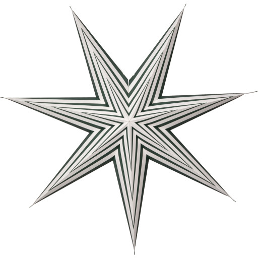 Star Trading Stripe julestjerne med lys, grøn, 60 cm billede