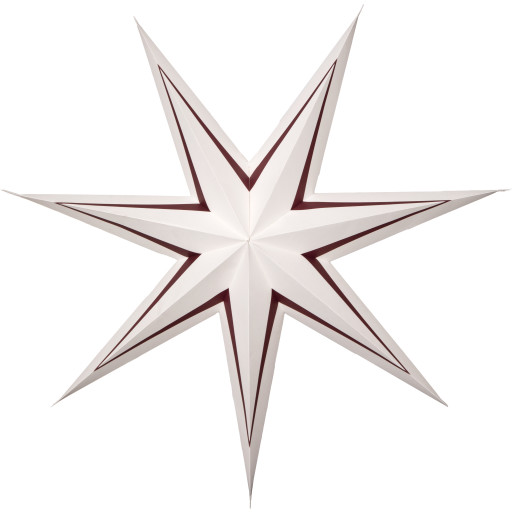 Star Trading Stripe julestjerne med lys, rød, 80 cm billede