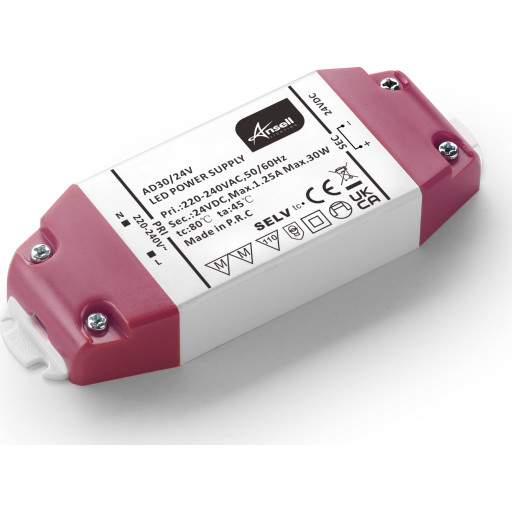 Ansell Lighting LED driver, 24V, 30W