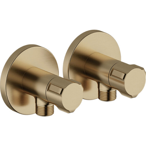 Damixa stopventil, 1/2 x 3/8" nippel, 2 stk., børstet bronze