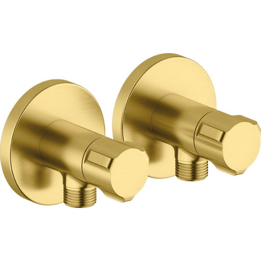 Damixa stopventil, 1/2 x 3/8" nippel, 2 stk., børstet messing