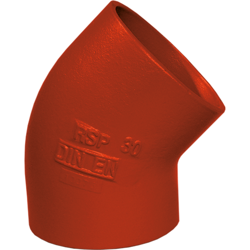 Preis SML afløbsbøjning, 45°, Ø50 mm, støbejern