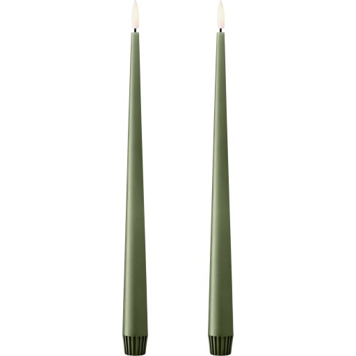 Ester & Erik LED kronelys, 30 cm, mørkegrøn, 2-pak billede
