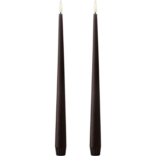 Ester & Erik LED kronelys, 30 cm, mørkebrun, 2-pak