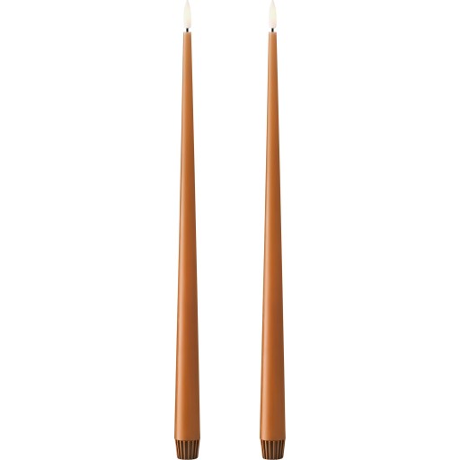 Ester & Erik LED kronelys, 40 cm, varm brun, 2-pak