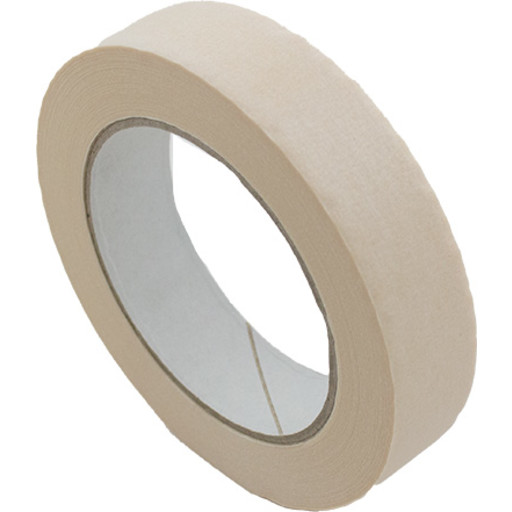 Maskeringstape, 25 mm x 50 m, hvit gul