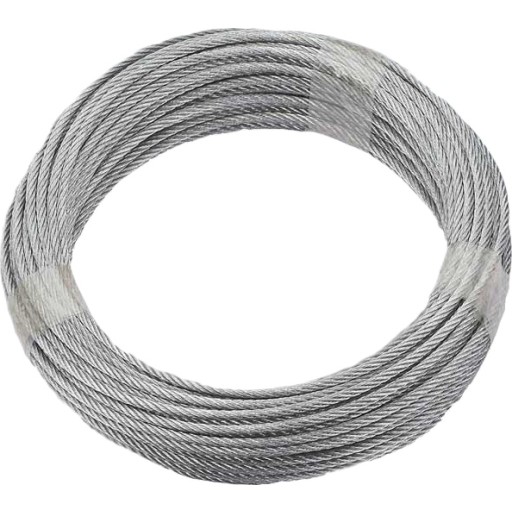 5 stk Stålwire, galvaniseret 5,0 mm, 30 meter