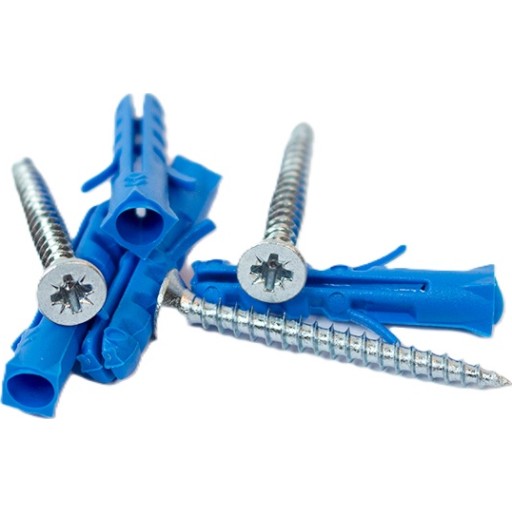 5 stk Skruer m. plugs, galvaniseret, 10 stk.