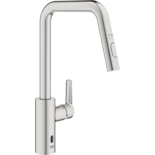 Grohe Start Hybrid, k&ouml;ksblandare, ber&ouml;ringsfri, st&aring;l