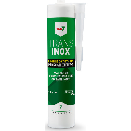 Tec7 Trans Clear Lim/Fugemasse 310ml Patron Inox