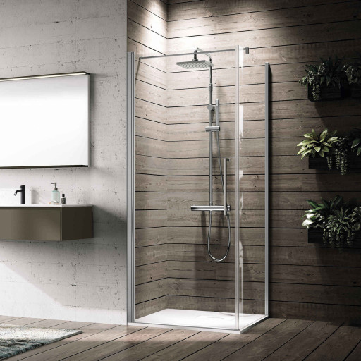 Novellini Young 2.0 G slagdør, 99-101 cm, klart glass, krom profil