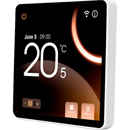 Heatcom HC110 termostat med ledningsføler og rumføler, hvid